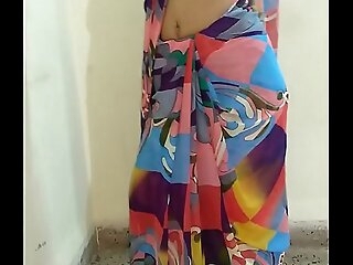 Indian desi wife bumping off sari and fingering pussy till orgasm with bellyache